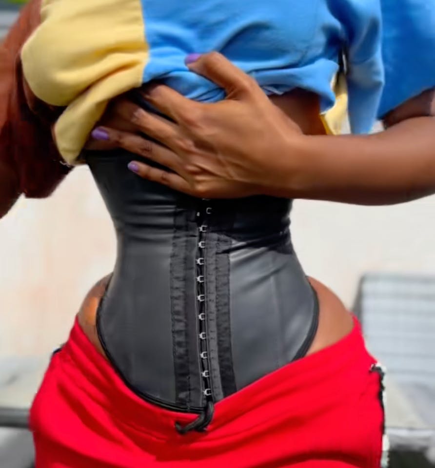 Women's Faux Leather Waist Trainer Slimming Belt Tummy Control Body Shaper