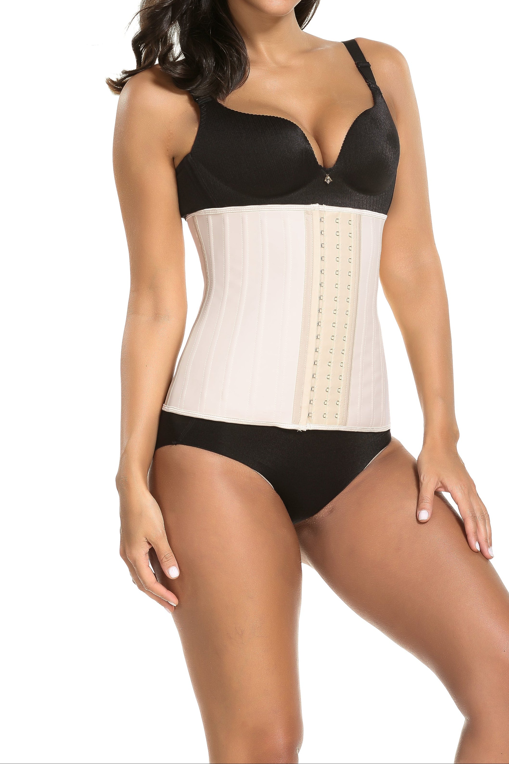 NewShapewear Women's Adjustable Latex Waist Trainer with Steel Bones Slimming Workout Corset