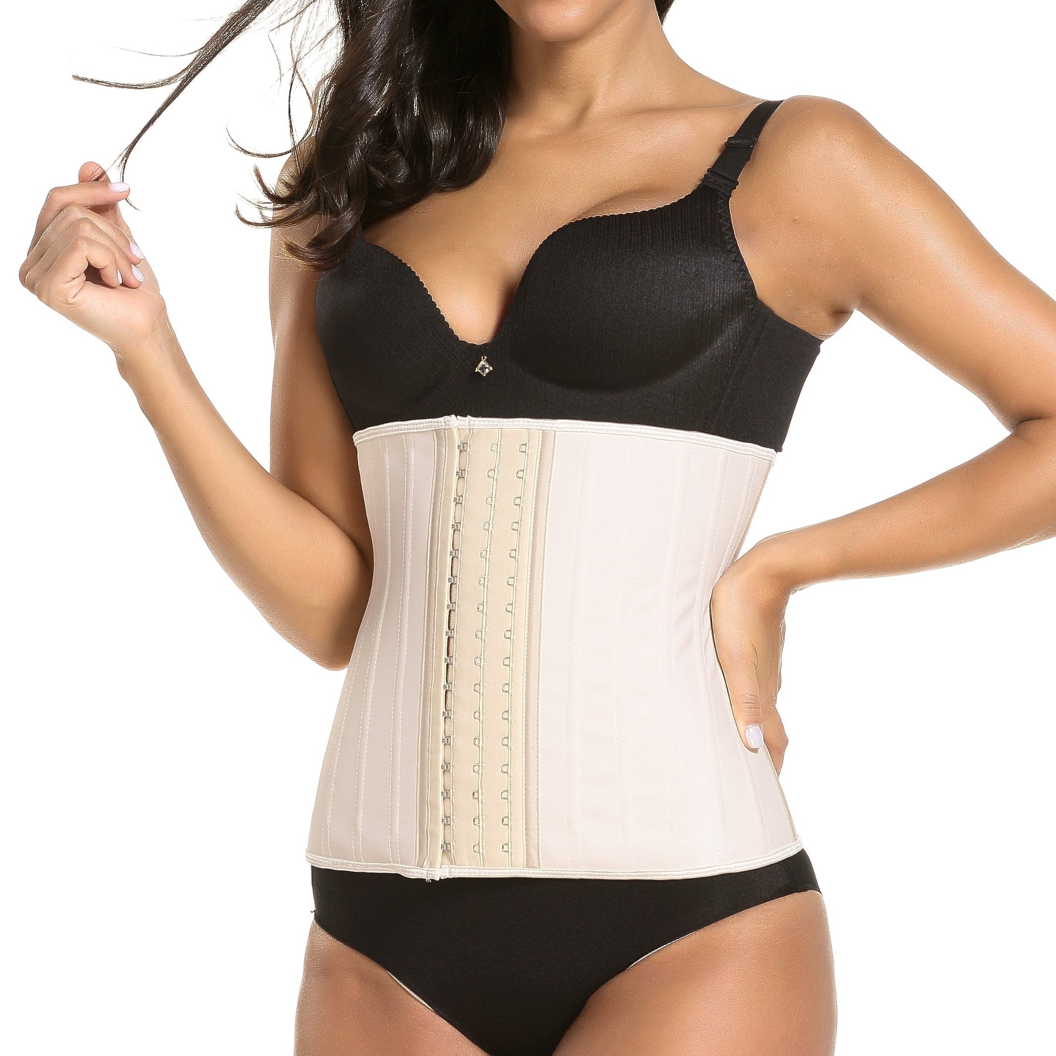 NewShapewear Women's Adjustable Latex Waist Trainer with Steel Bones Slimming Workout Corset