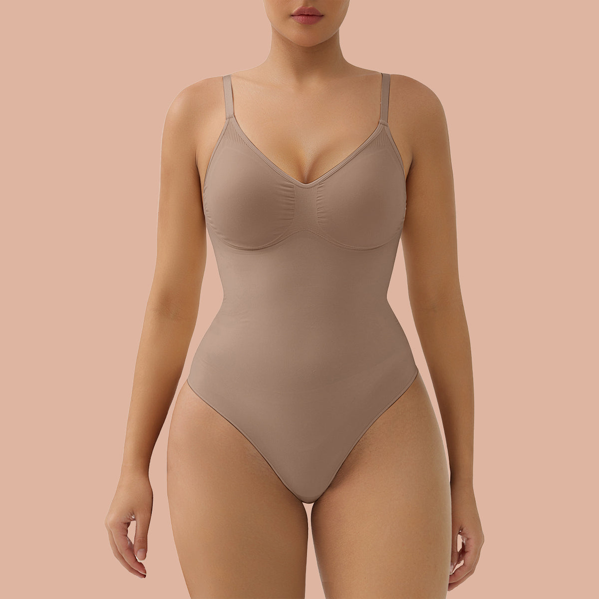 Womens Briefs Tummy Control Bodysuit with Removable Pads Shapewear