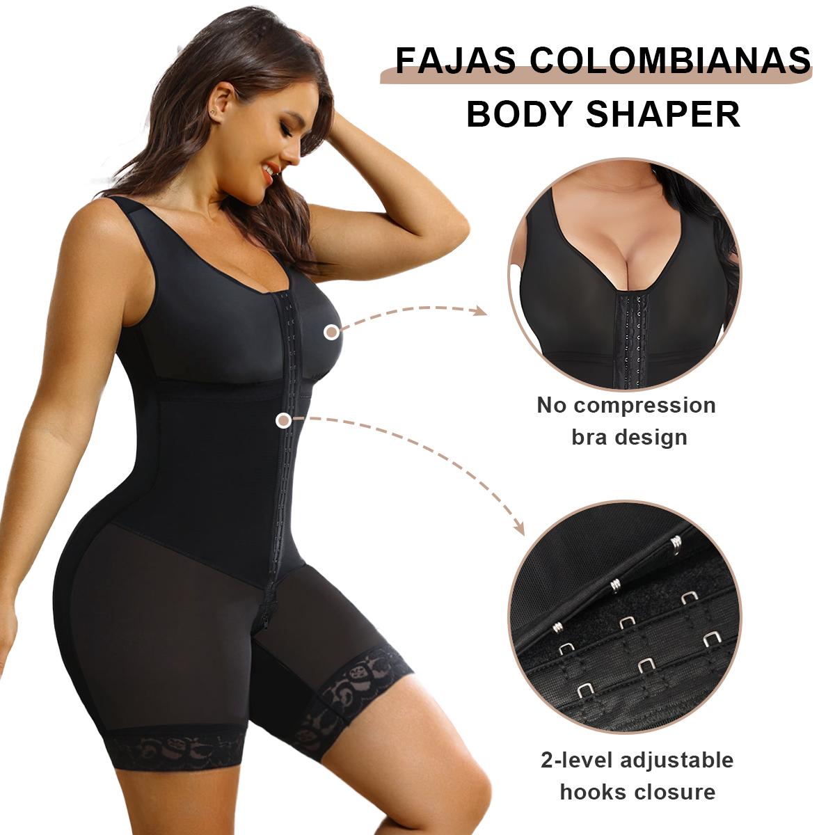 NewShapewear Full Body Hooked Faja Bodysuit with Zipper Crotch