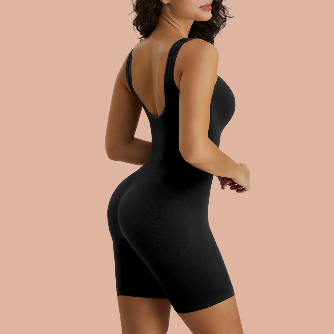 NewShapewear Seamless Wide Starps Mid-Thigh Bodysuit