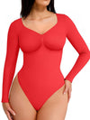 Women's Seamless Shaping Long Sleeve Thong Bodysuit Basic Comfort Top & Underwear