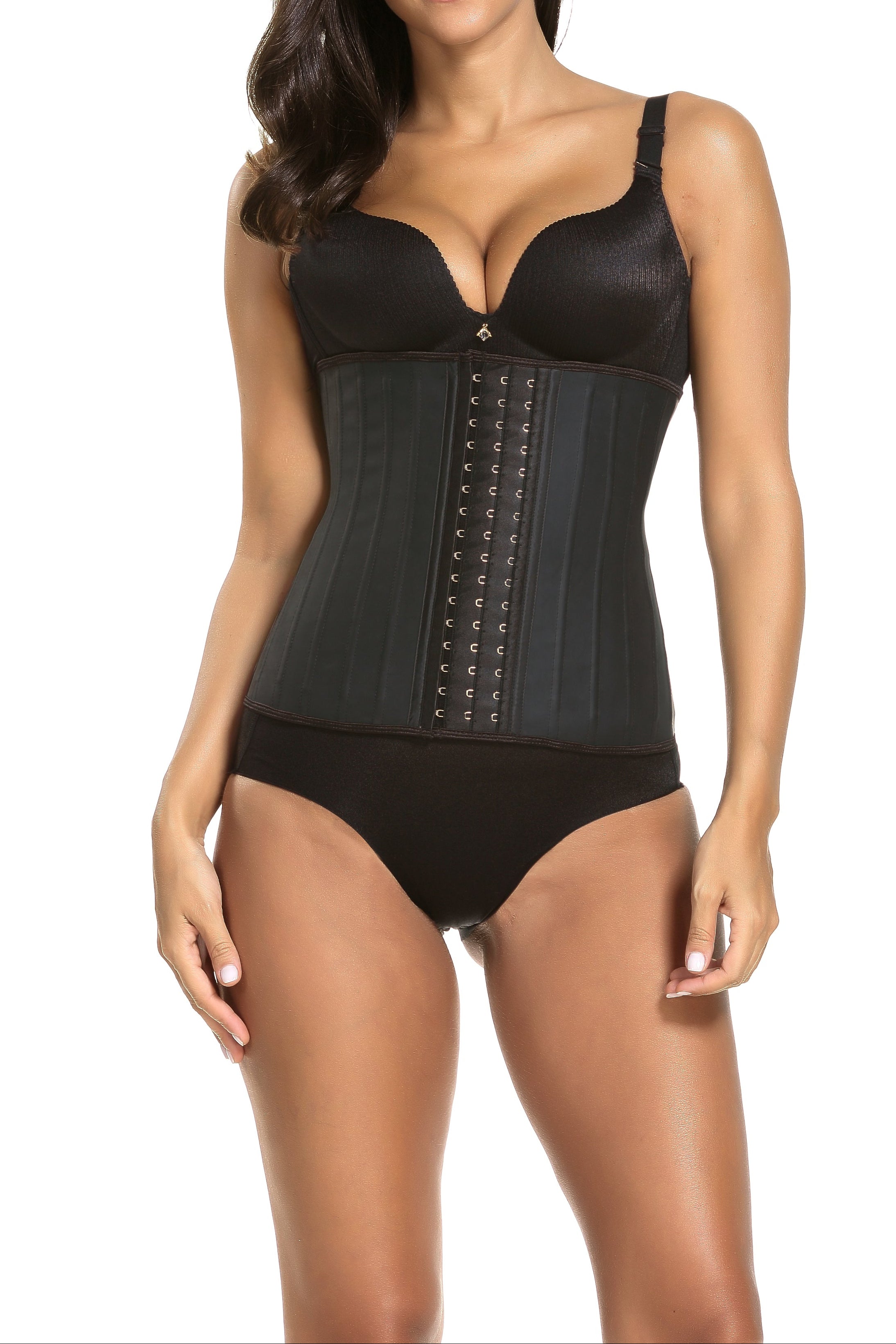 NewShapewear Women's Adjustable Latex Waist Trainer with Steel Bones Slimming Workout Corset