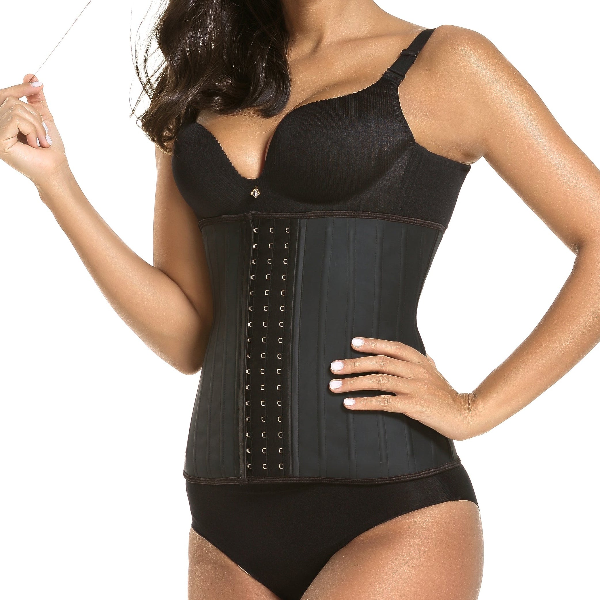 NewShapewear Women's Adjustable Latex Waist Trainer with Steel Bones Slimming Workout Corset