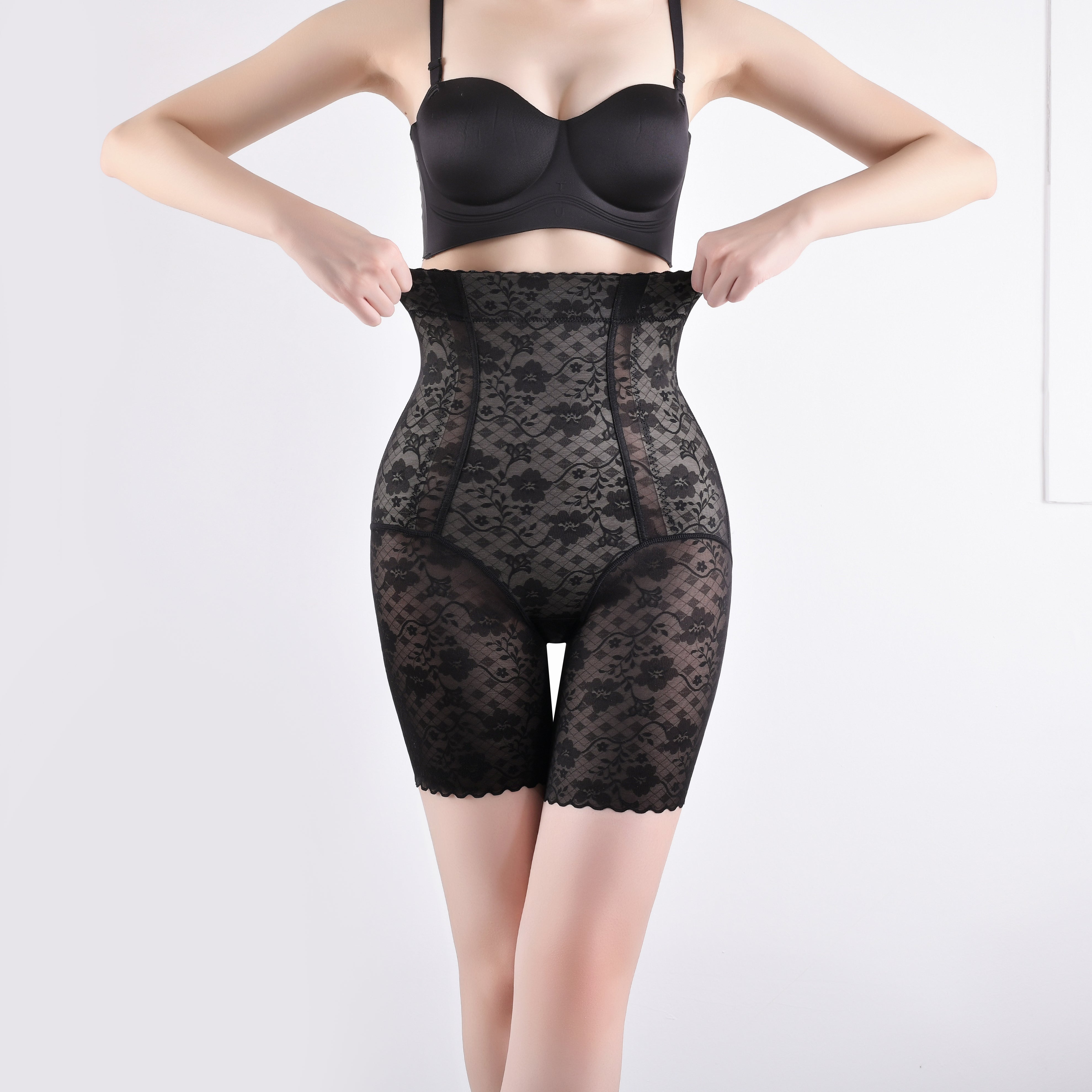 Women's Transparent Breathable Floral Postpartum Abdominal Shaping Panties