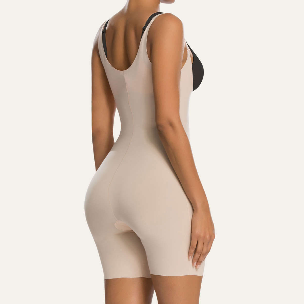Women's One-Piece Seamless Core-Sculpting Open-Bust Shorts Bodysuit