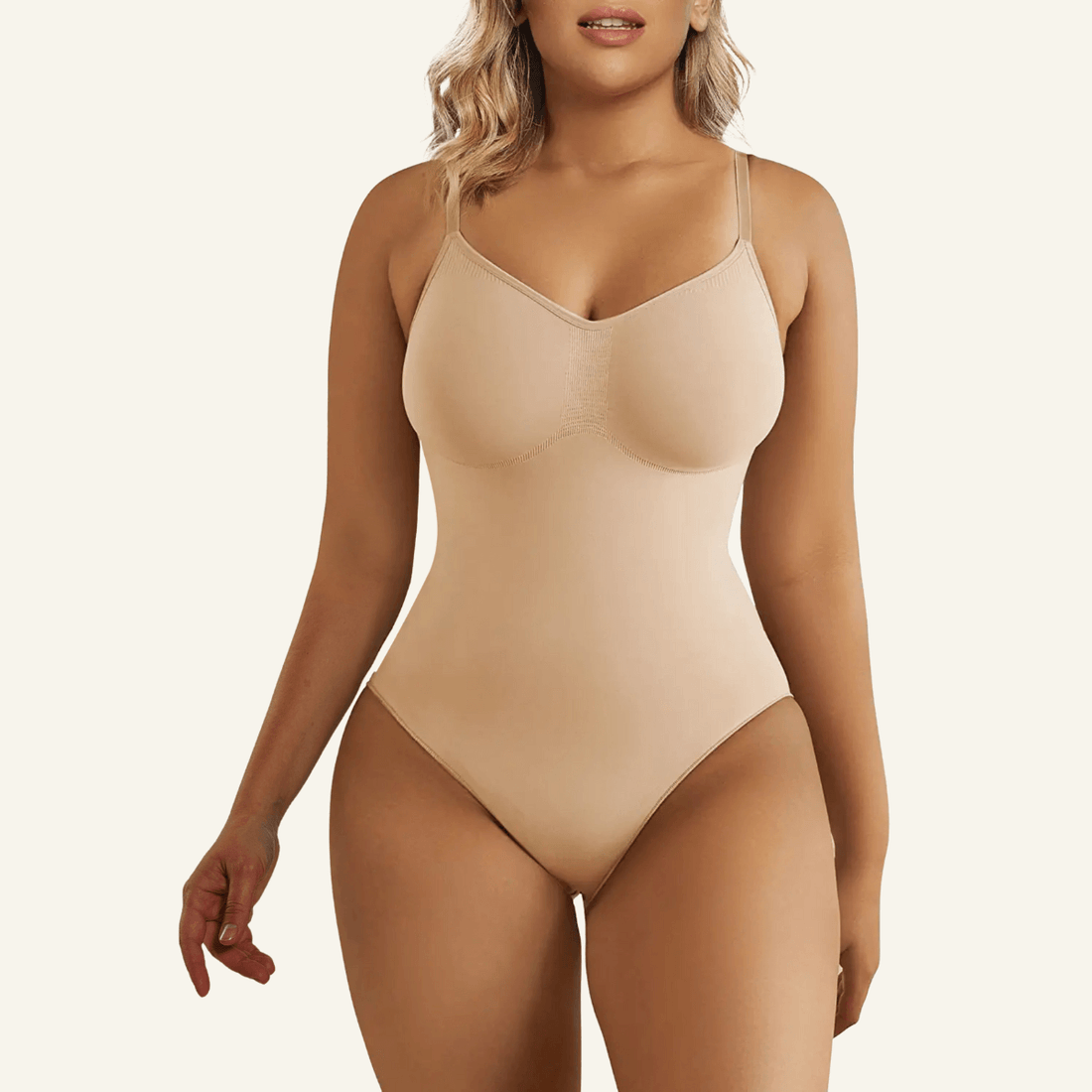 Women's Seamless Adjustable Straps Tummy Control Thong Bodysuit