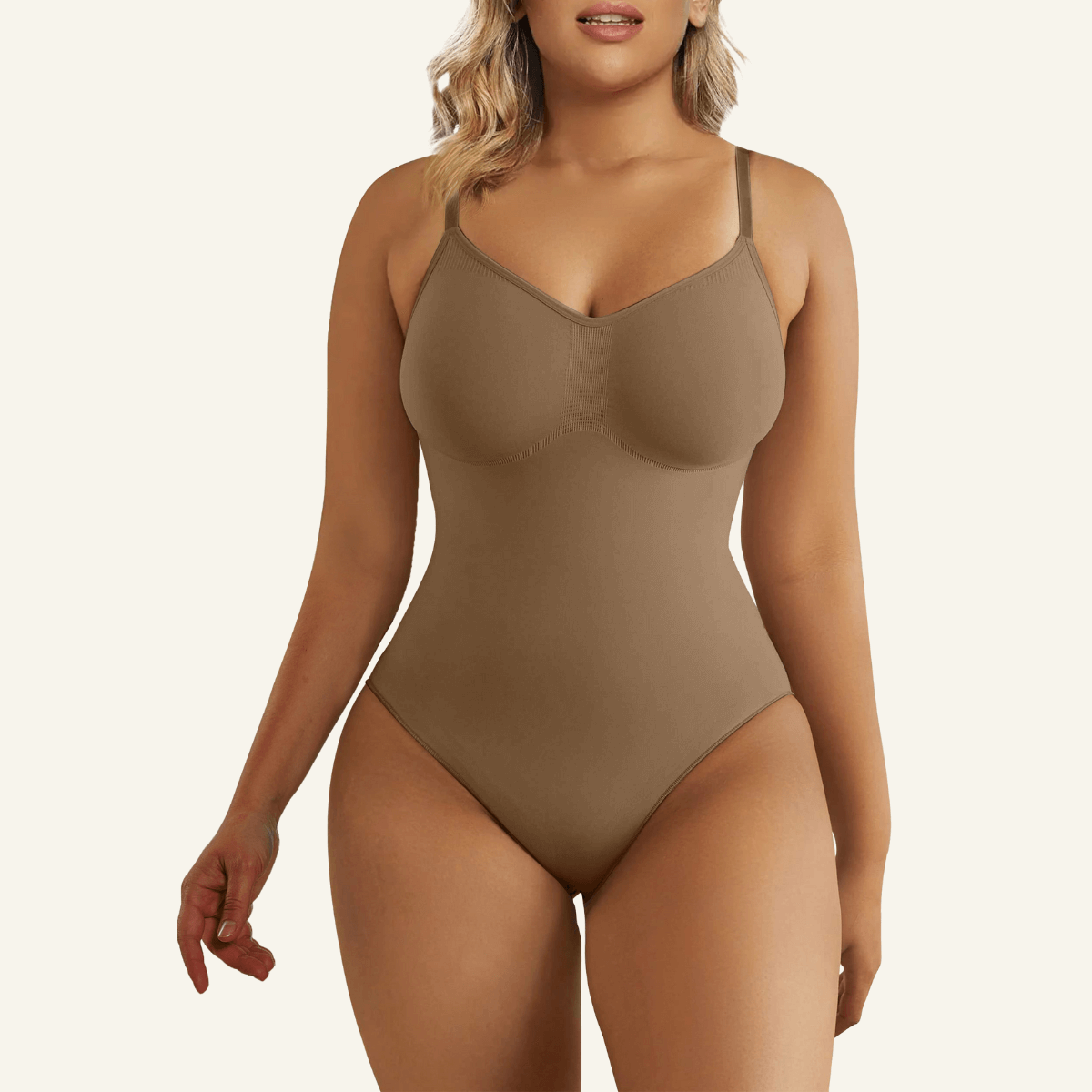 Women's Seamless Adjustable Straps Tummy Control Thong Bodysuit