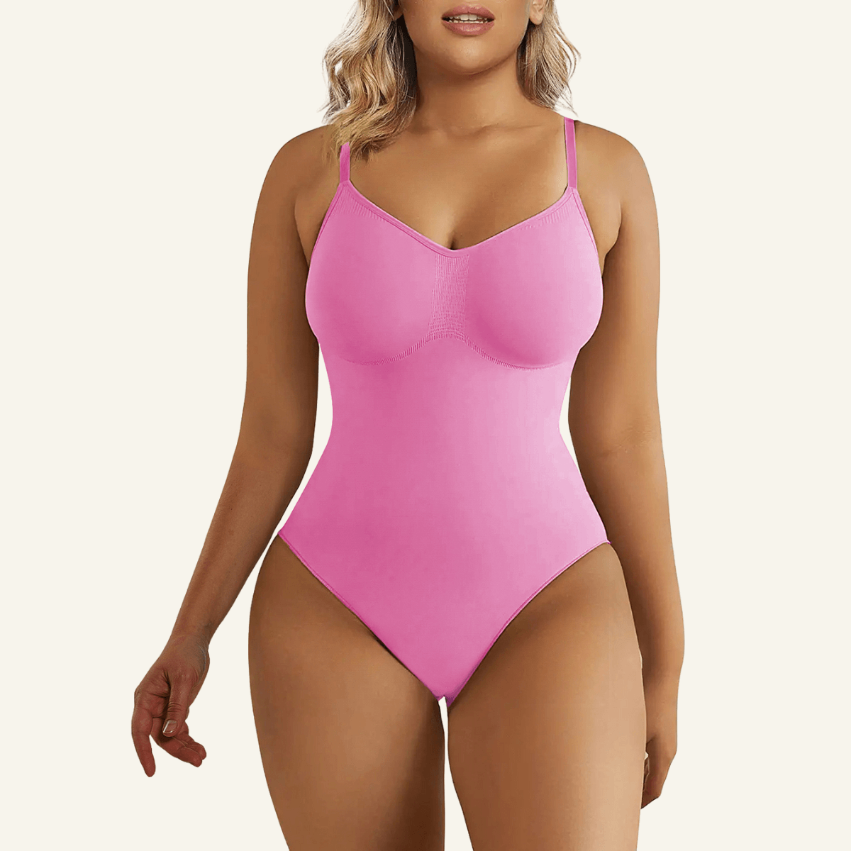 Women's Seamless Adjustable Straps Tummy Control Thong Bodysuit