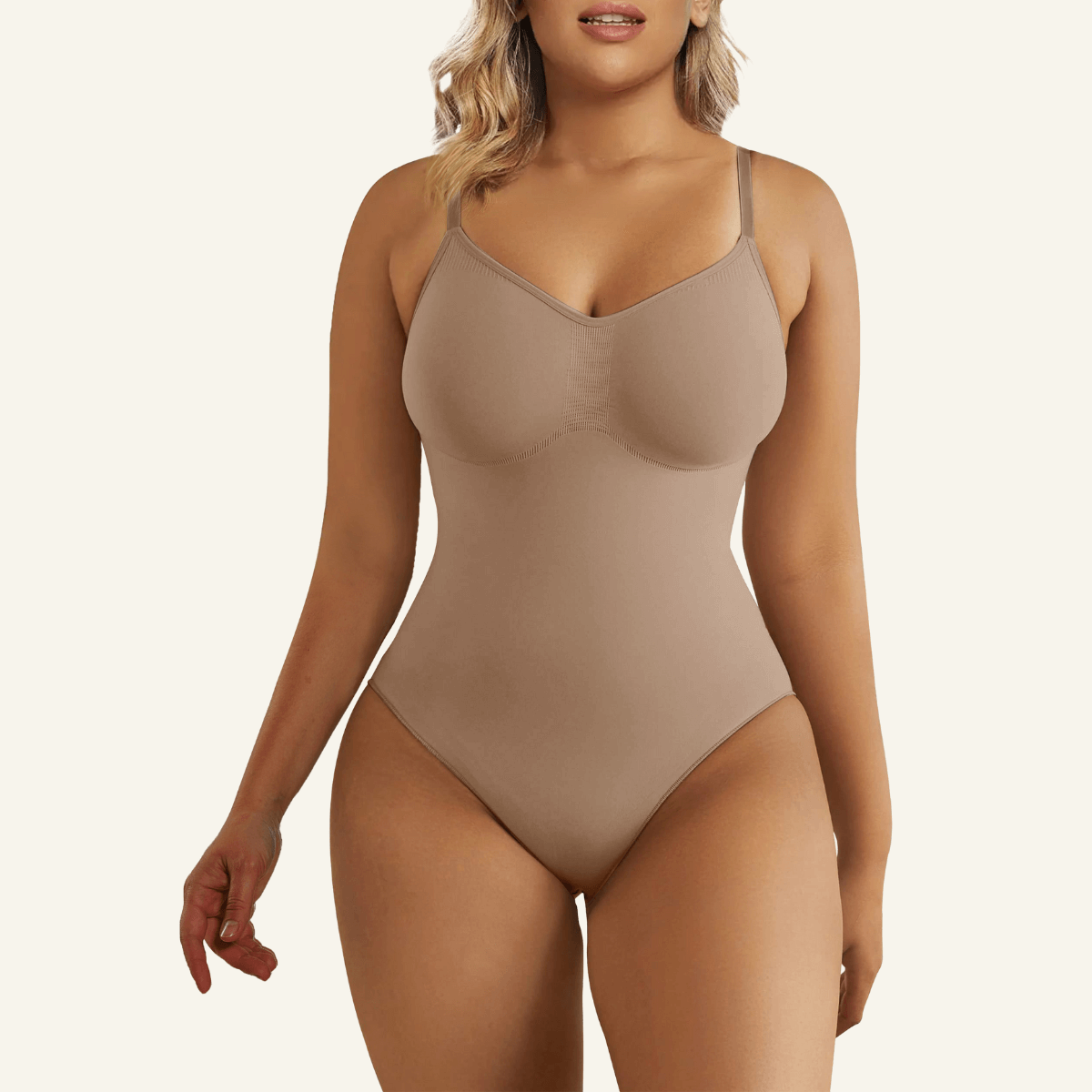 Women's Seamless Adjustable Straps Tummy Control Thong Bodysuit