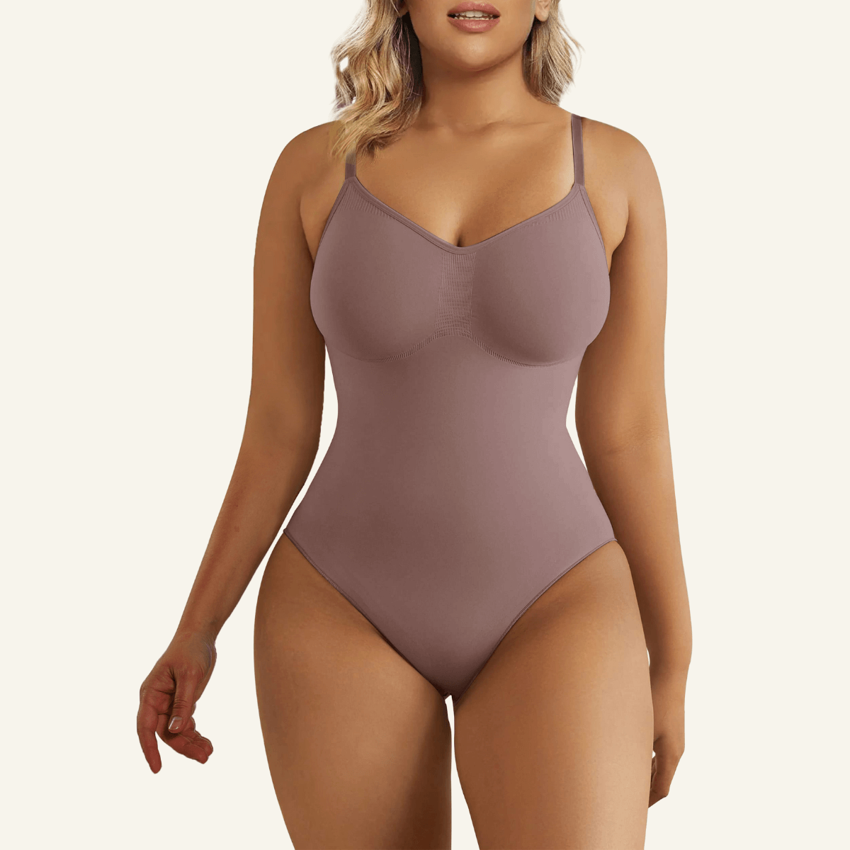 Women's Seamless Adjustable Straps Tummy Control Thong Bodysuit