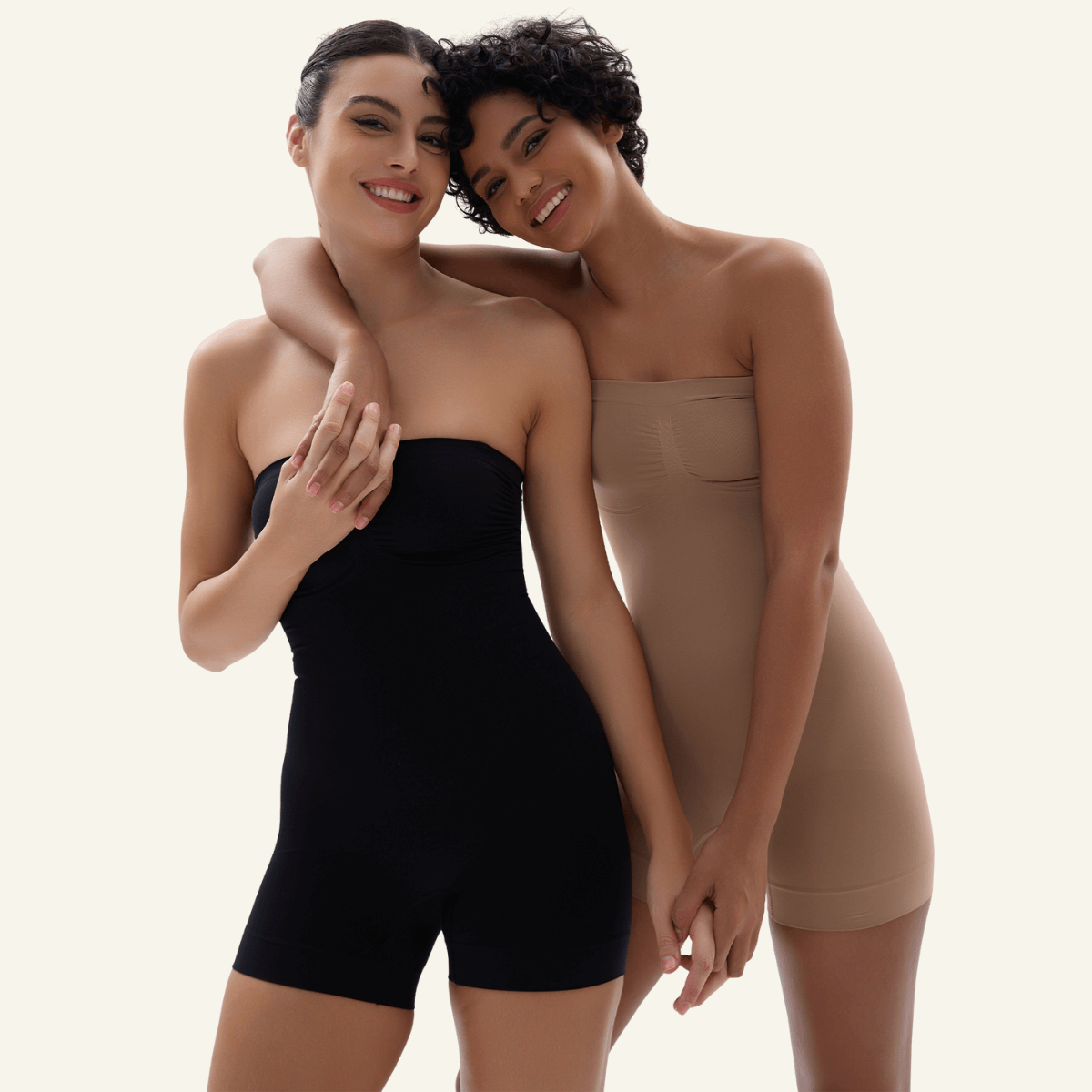 Women's Seamless Short Bodysuit with Removable Adjustable Straps
