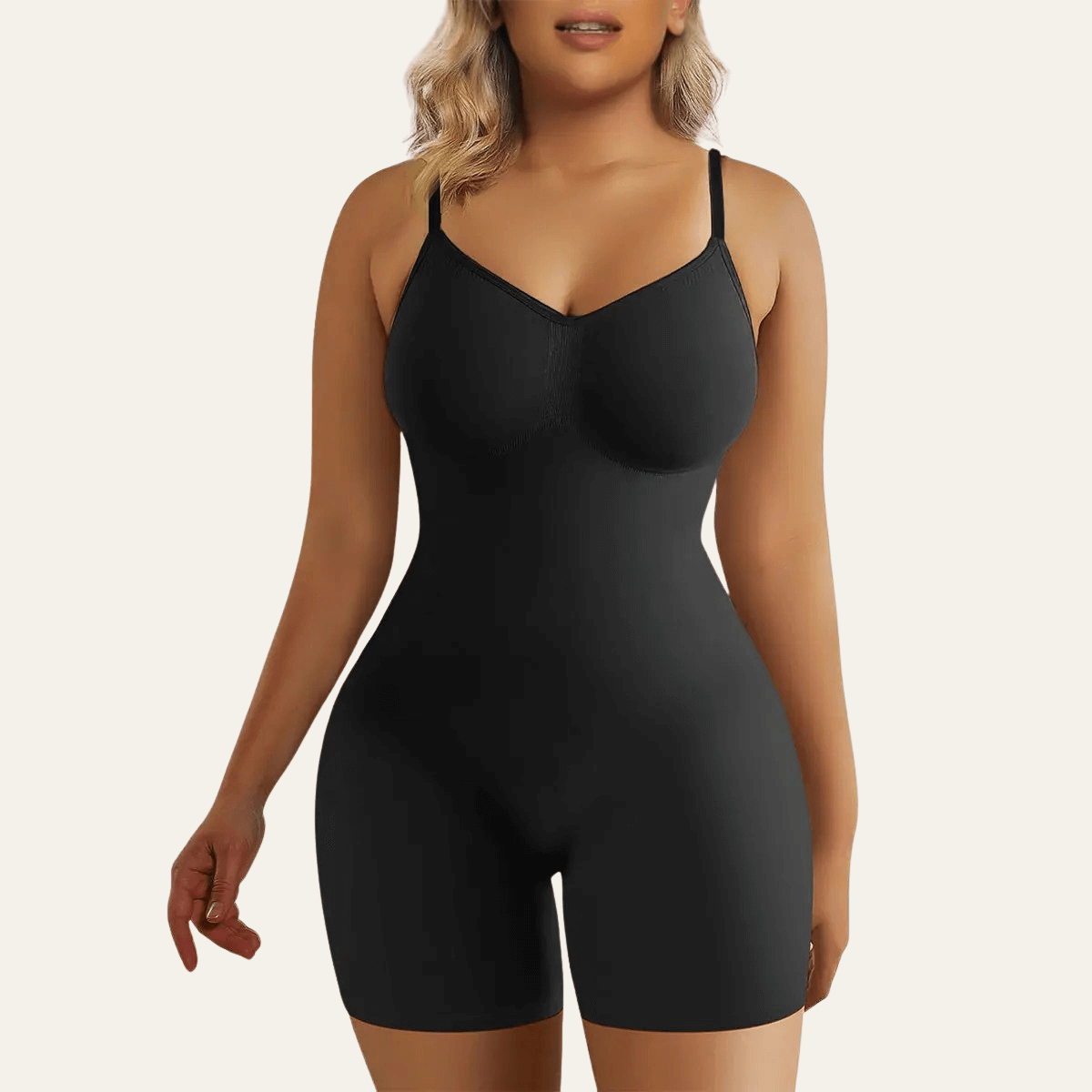 Womens Seamless Adjustable Strap Tummy Control Shorts Shapewear Bodysuit