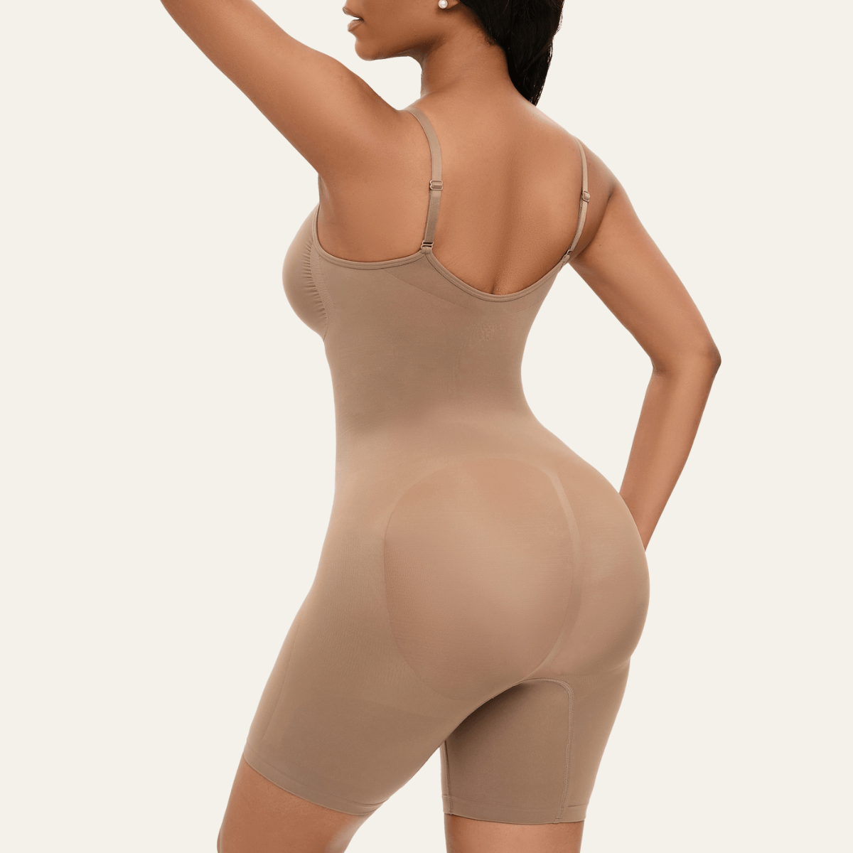 Womens Seamless Adjustable Strap Tummy Control Shorts Shapewear Bodysuit