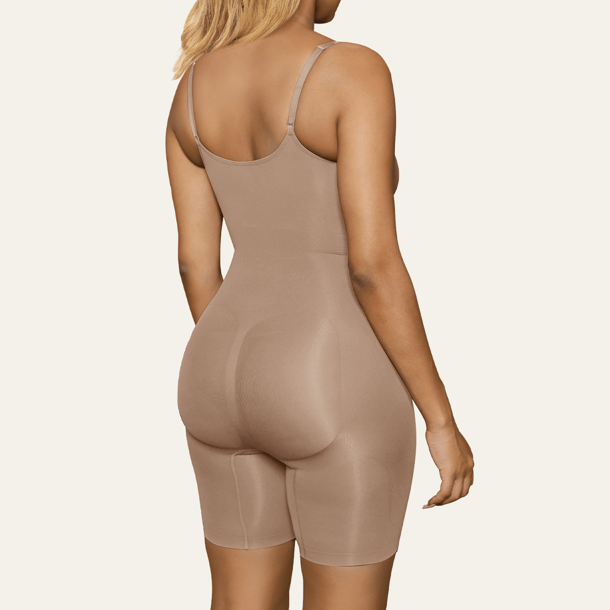 Womens Seamless Adjustable Strap Tummy Control Shorts Shapewear Bodysuit
