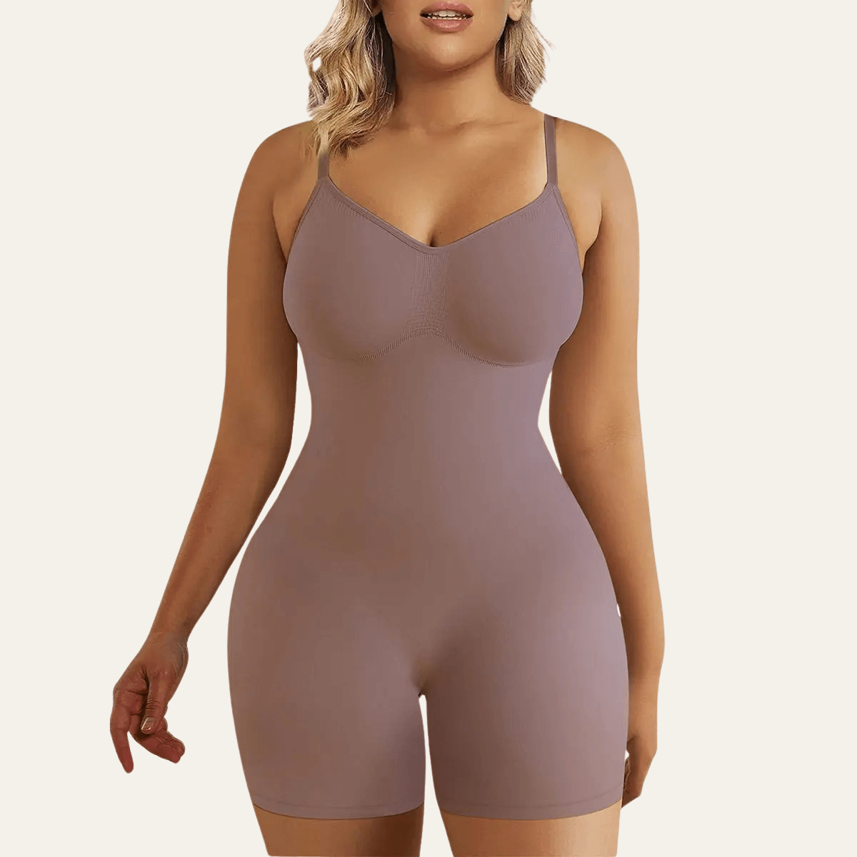 Womens Seamless Adjustable Strap Tummy Control Shorts Shapewear Bodysuit