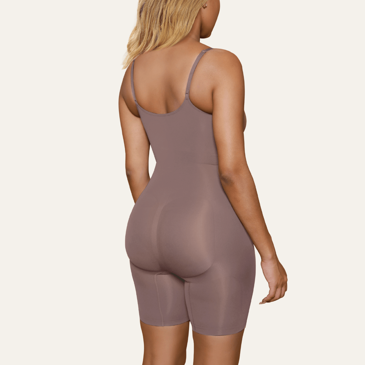 Womens Seamless Adjustable Strap Tummy Control Shorts Shapewear Bodysuit