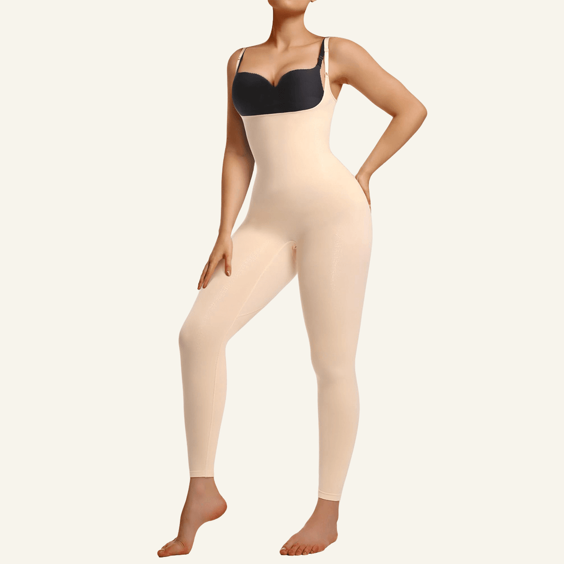Women's 3-in-1 Seamless Open-Bust Tummy Control Legging Bodysuit