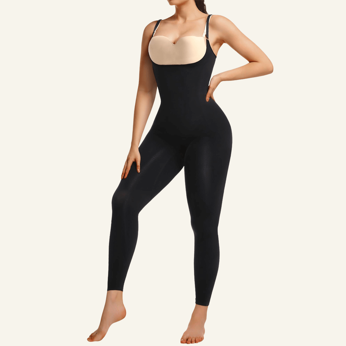 Women's 3-in-1 Seamless Open-Bust Tummy Control Legging Bodysuit