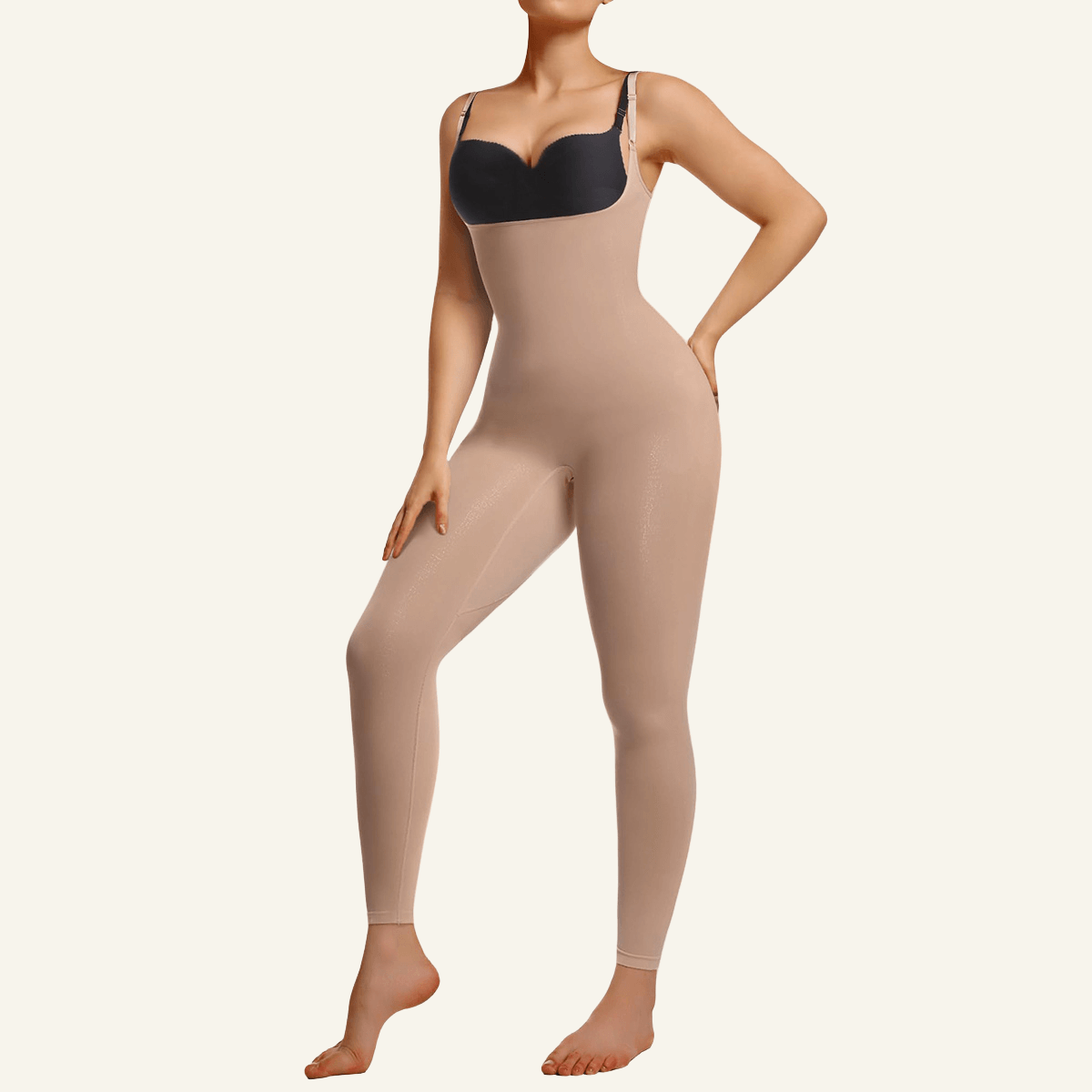 Women's 3-in-1 Seamless Open-Bust Tummy Control Legging Bodysuit